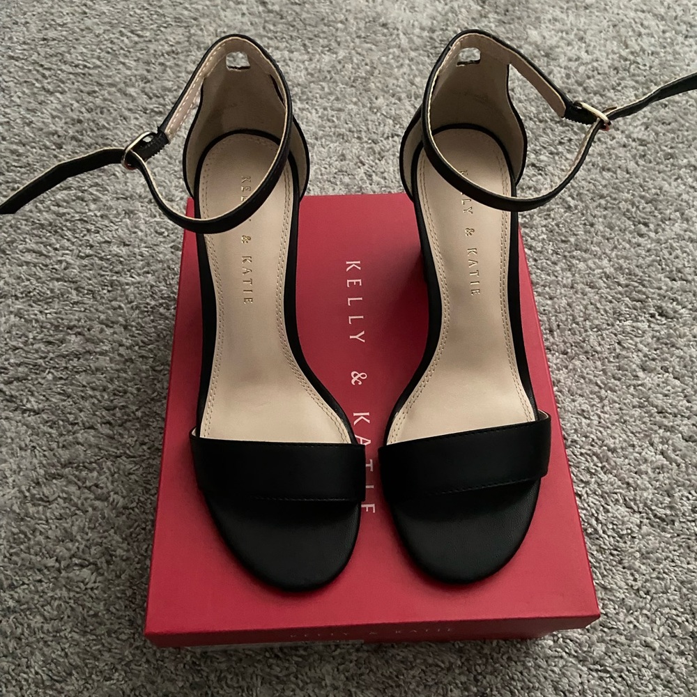 Black open toe heels